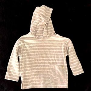 18mth, white and gray striped light sweatshirt